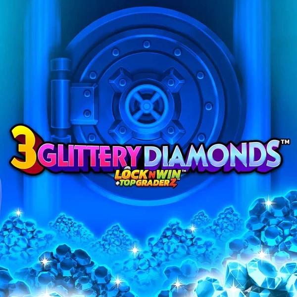 3 Glittery Diamonds online game logo by PearFiction Studios on boomzinocasinoo.com