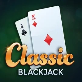 Classic Blackjack online game logo by Red Tiger Gaming on boomzinocasinoo.com