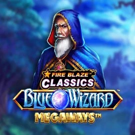 Fire Blaze Blue Wizard Megaways logo – Slots by Rarestone Gaming at Boomzino Casino