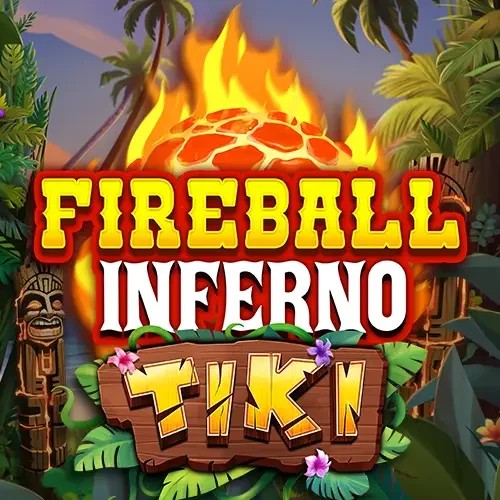 Official Slots logo: Fireball Inferno Tiki by NetEnt at Boomzino Casino