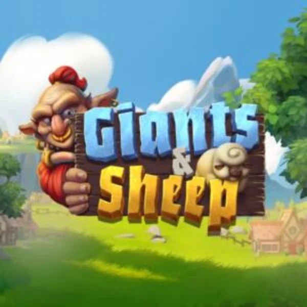 Giants and Sheep slot logo by Relax Gaming at Boomzino Casino