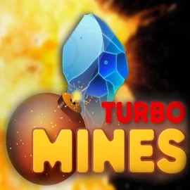 Turbo Mines slot logo by Turbo Games at Boomzino Casino