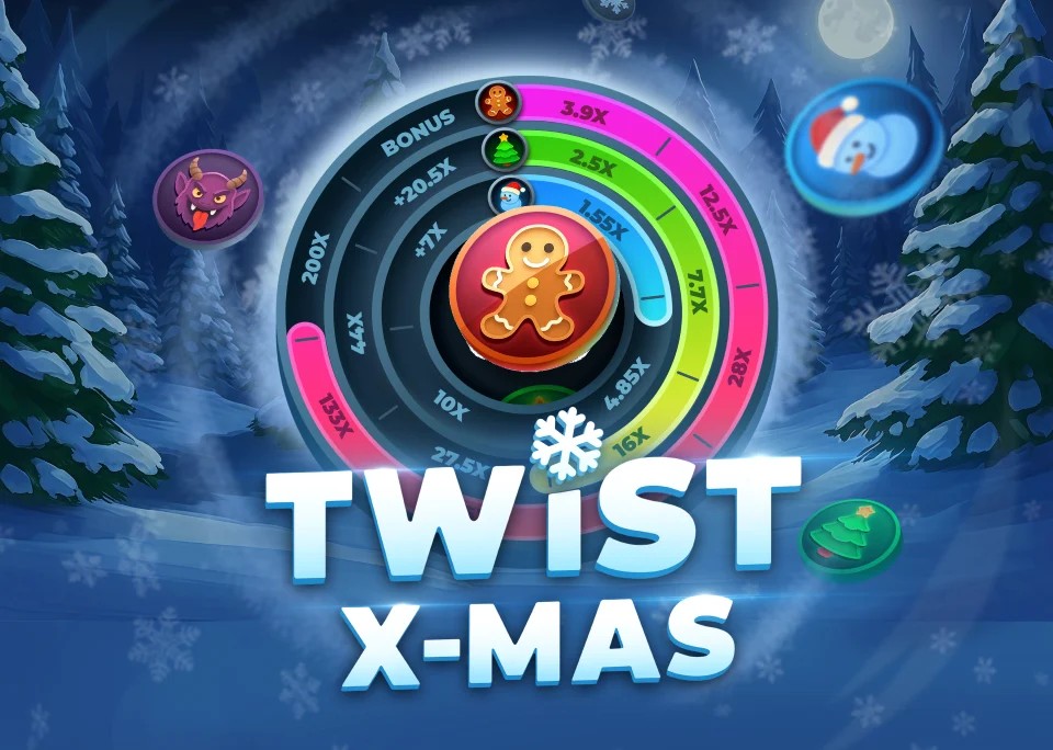 Twist X-mas slot visual from InOut available on boomzinocasinoo.com